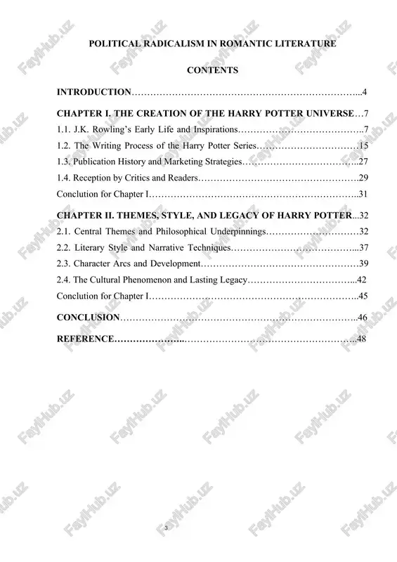 political radicalism in romantic literature — DOCX