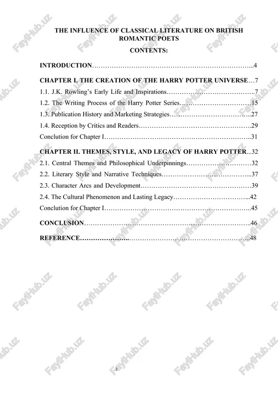 the influence of classical literature on british romantic poets — DOCX