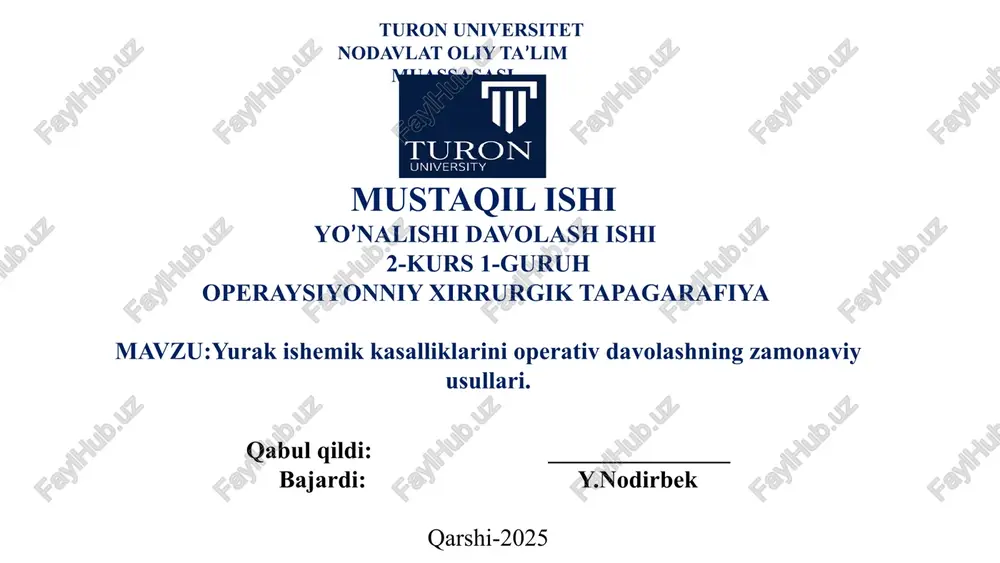 operatsion xirurgik tapagrifiya — PPTX