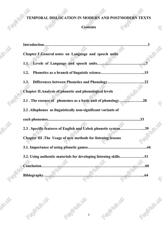 temporal dislocation in modern and postmodern texts — DOCX