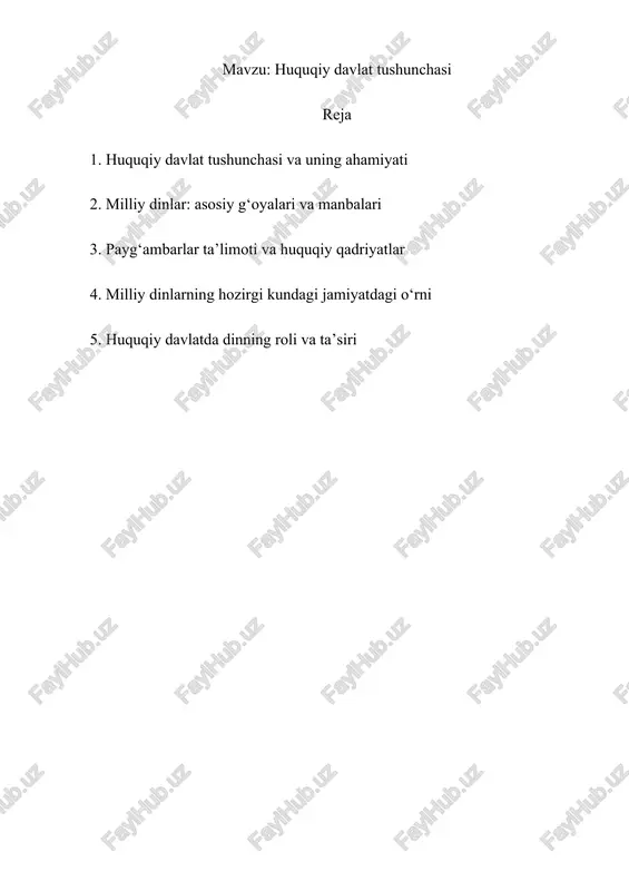 huquqiy davlat tushunchasi — DOCX