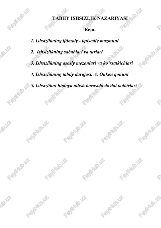 tabiiy ishsizlik nazariyasi — DOC