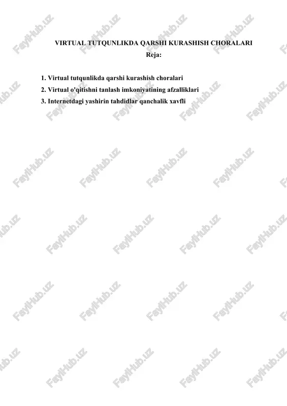 virtual tutqunlikda qarshi kurashish choralari — DOC