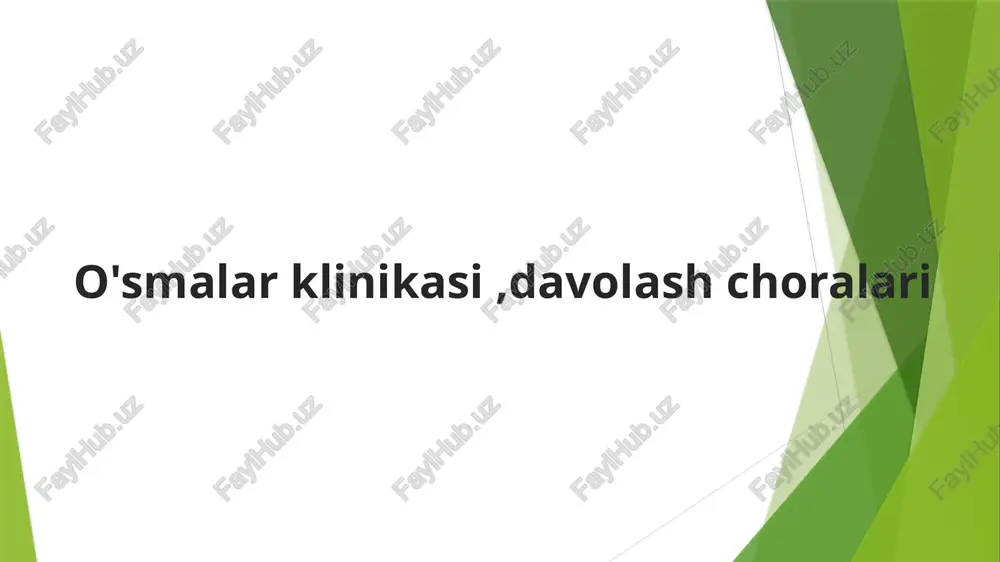 o'sma klinikasi — PPTX