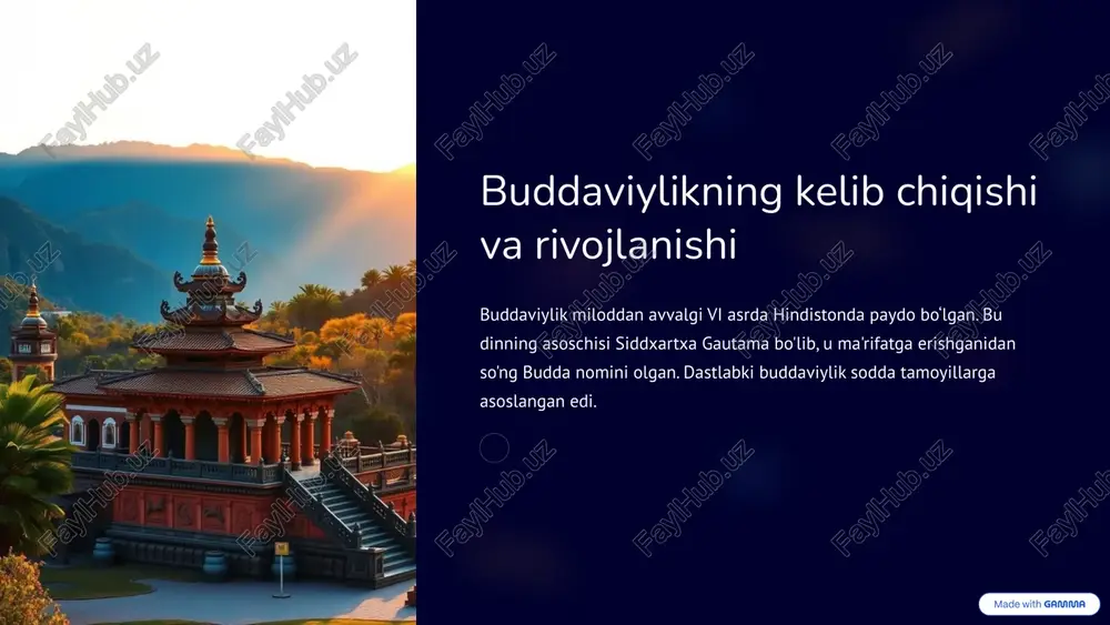 buddaviylikning kelib chiqishi va rivojlanishi — PPTX