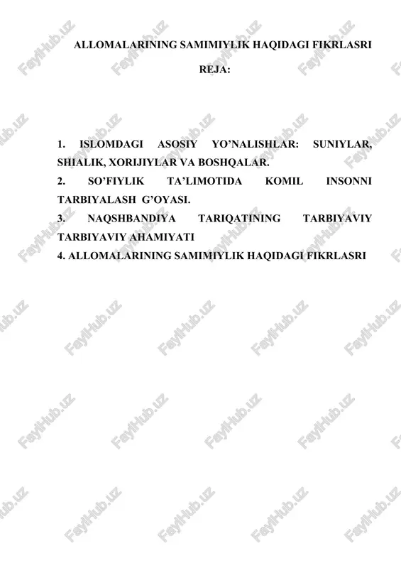 allomalarining samimiylik haqidagi fikrlasri — DOC