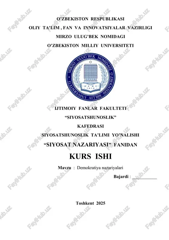 demokratiya nazariyalari — DOCX