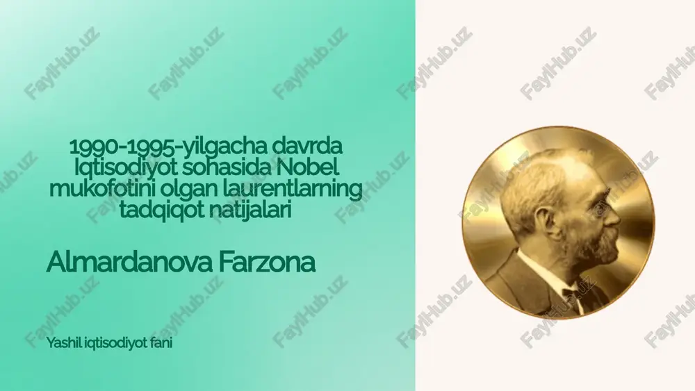 yashil iqtisodiyot fani — PPTX