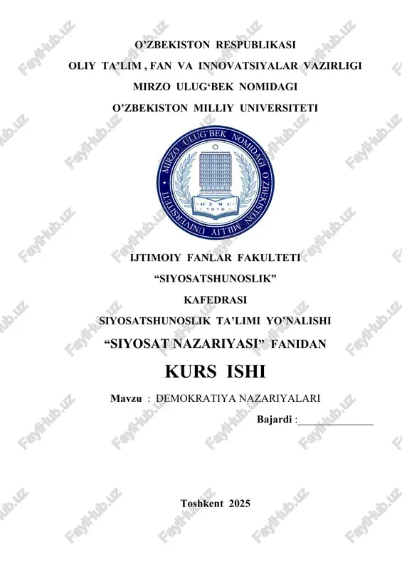 demokratiya nazariyalari — DOC