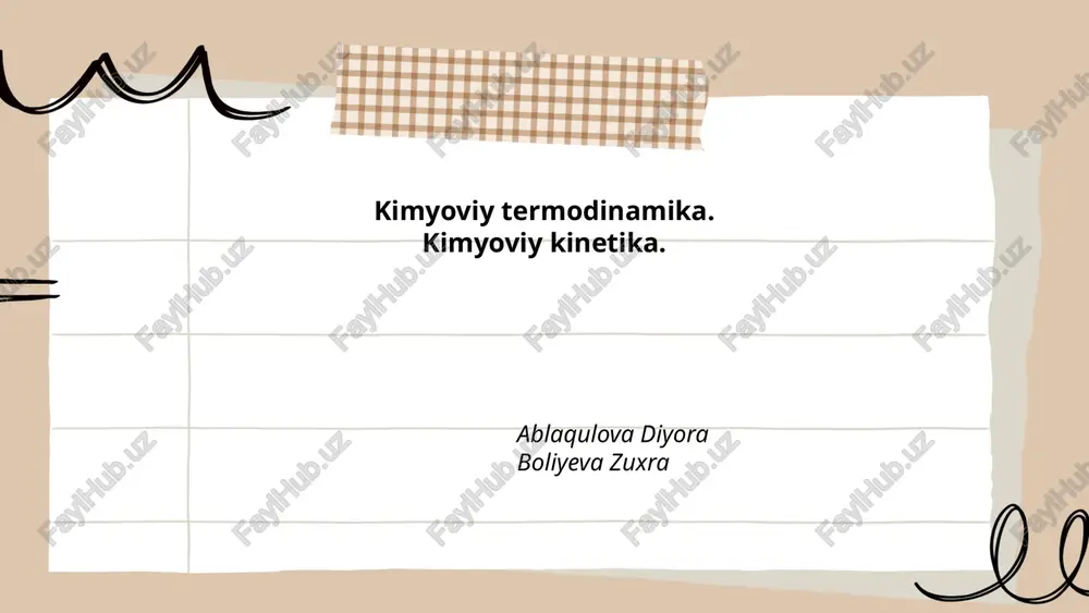 kimyoviy termodinamika — PPTX