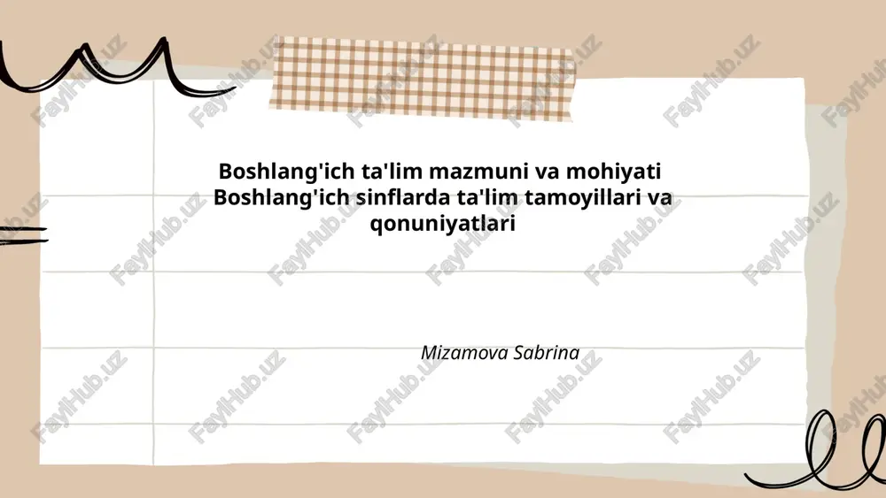 boshlang'ich ta'lim mazmuni va mohiyati — PPTX
