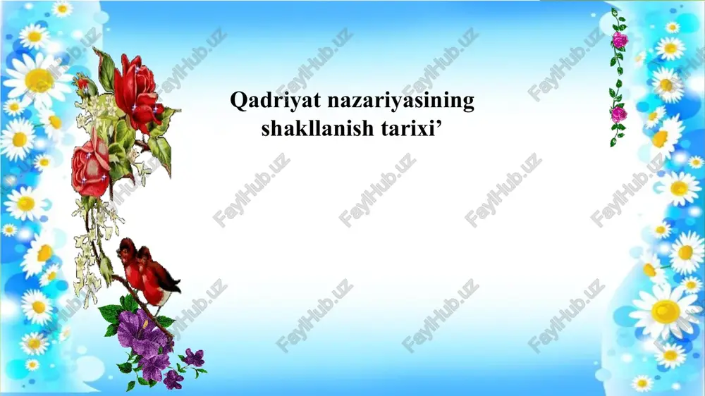 qadriyatnazariyasining shakllanish tarixi — PPTX