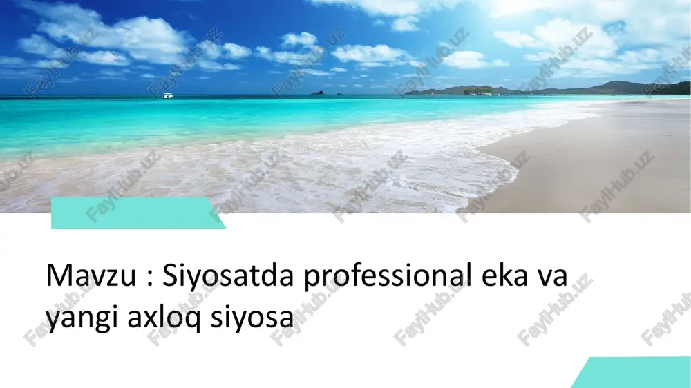 siyosatda professional etika va yangi axloqsiyosati — PPTX