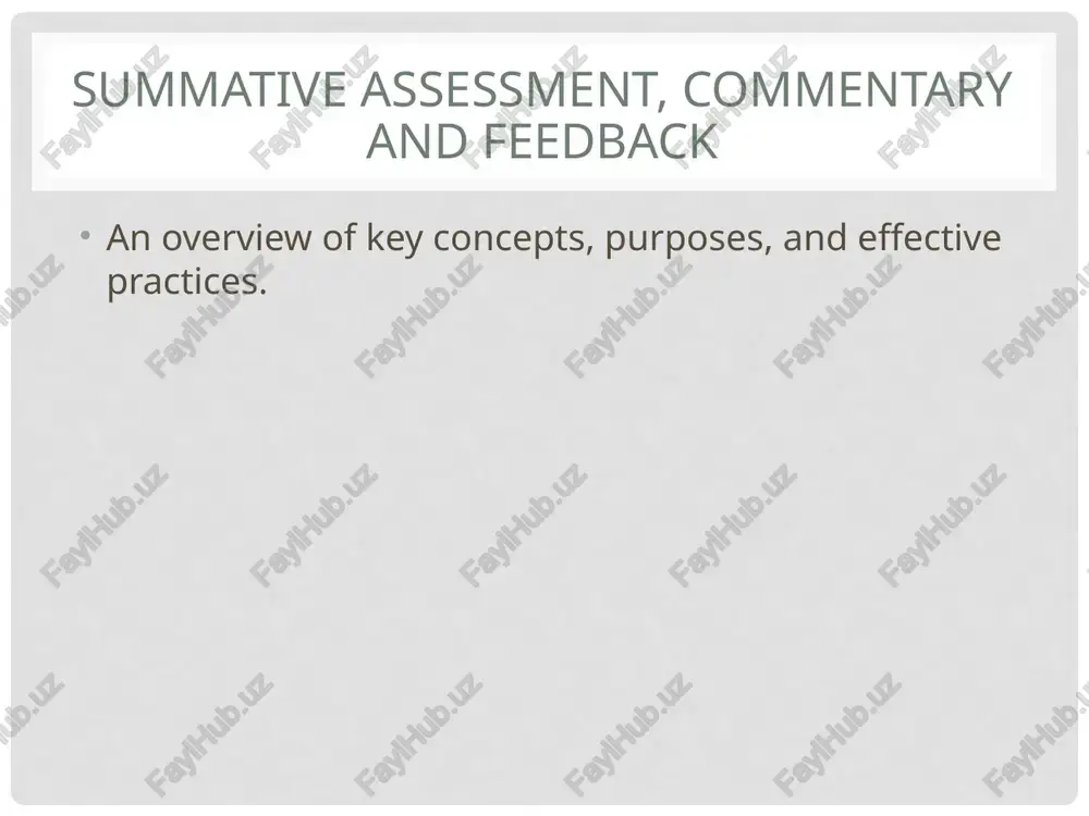 summative assessment, commentary and feedback — PPTX