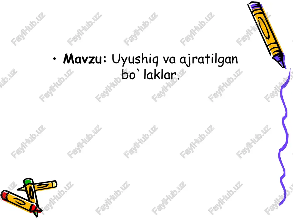 uyushiq va ajratilgan bo`laklar — PPT