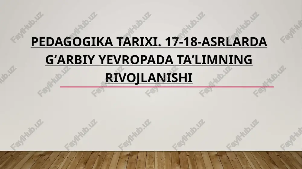 g'arbiy yevropada ta'limning rivojlanishi — PPTX