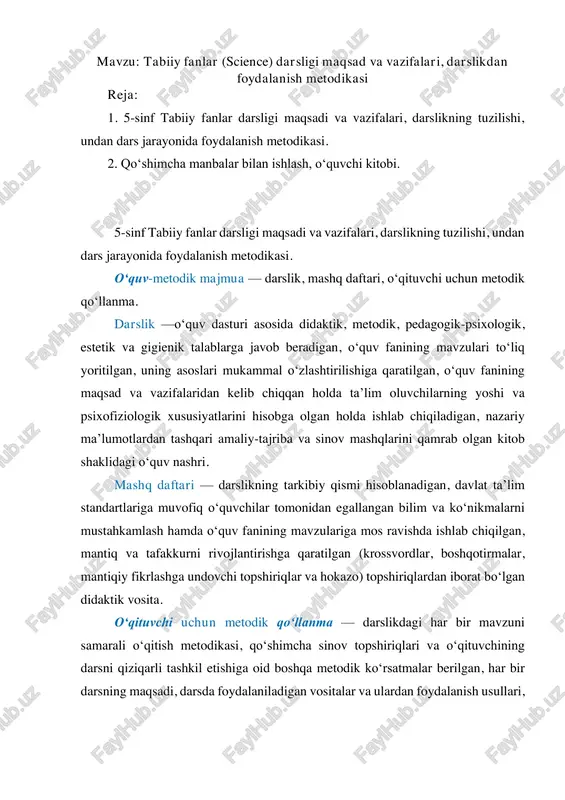 tabiiy fanlar (science) darsligi — PDF