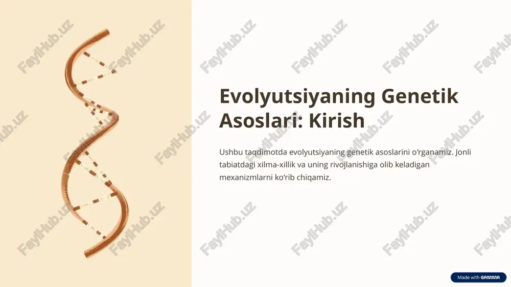 evolyutsiyaning genetik asoslari — PPTX