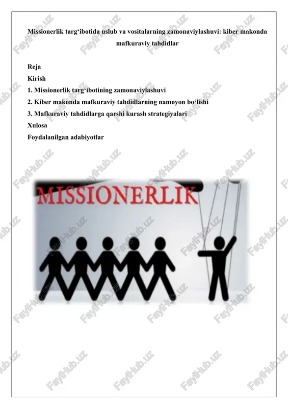 missionerlik targ‘ibotida uslub va vositalarning zamonaviylashuvi — DOCX