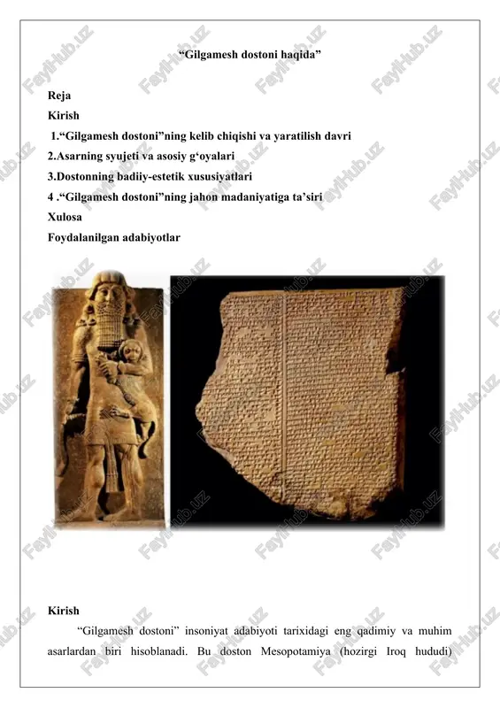 gilgamesh dostoni — DOCX