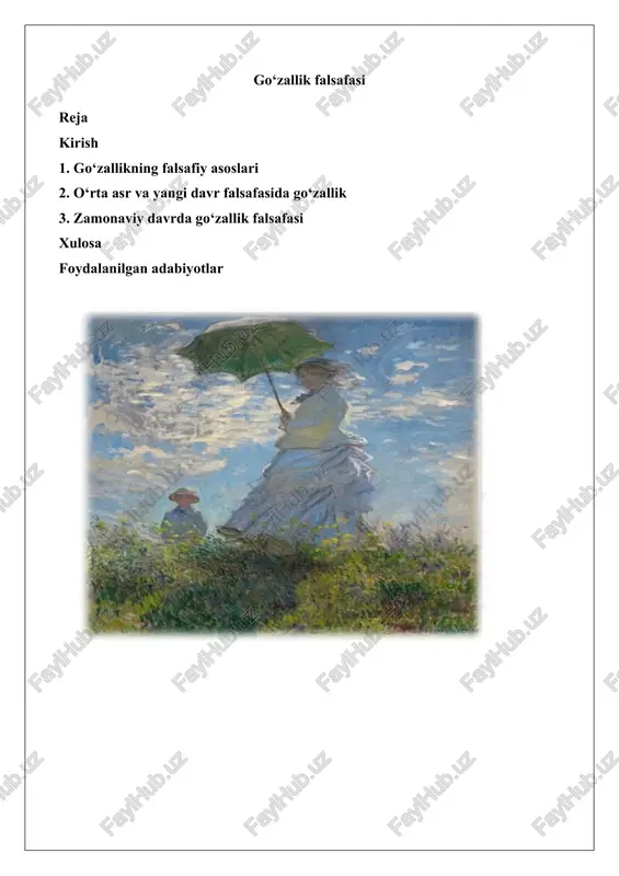 go‘zallik falsafasi — DOCX