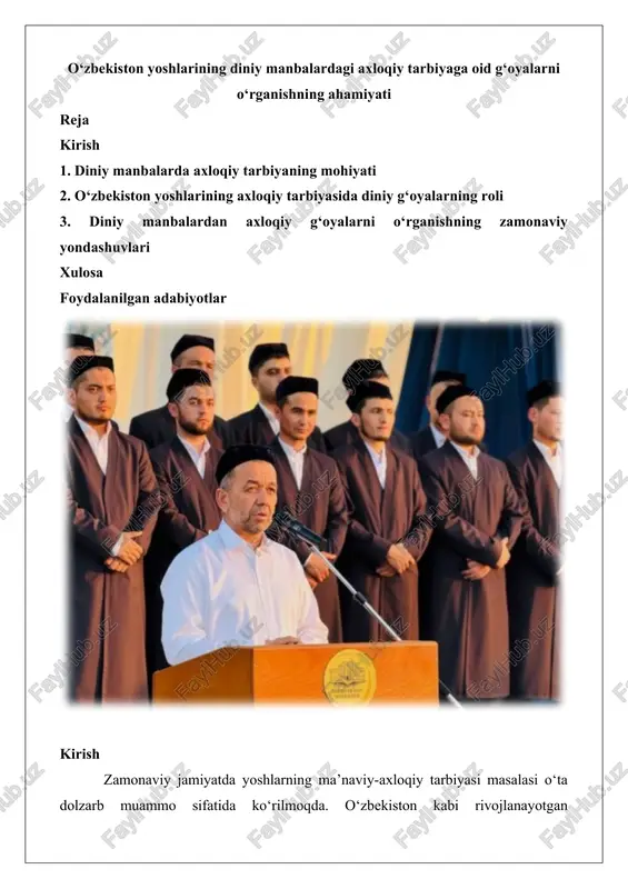 diniy manbalar va axloqiy tarbiya — DOCX
