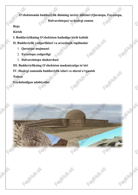 buddaviylik dinining tarixiy ildizlari — DOCX