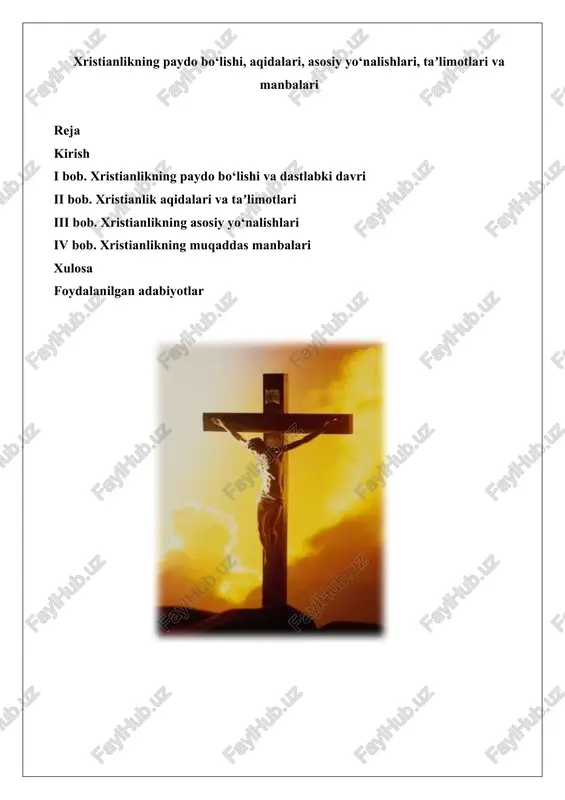 xristianlik tarixi — DOCX