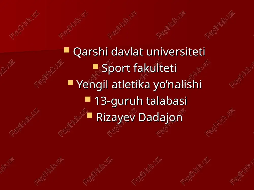 yengil atletika yo’nalishi — PPT