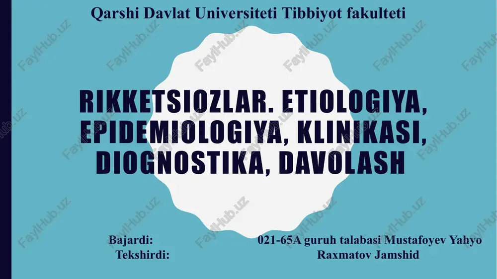 rikketsiozlar — PPTX