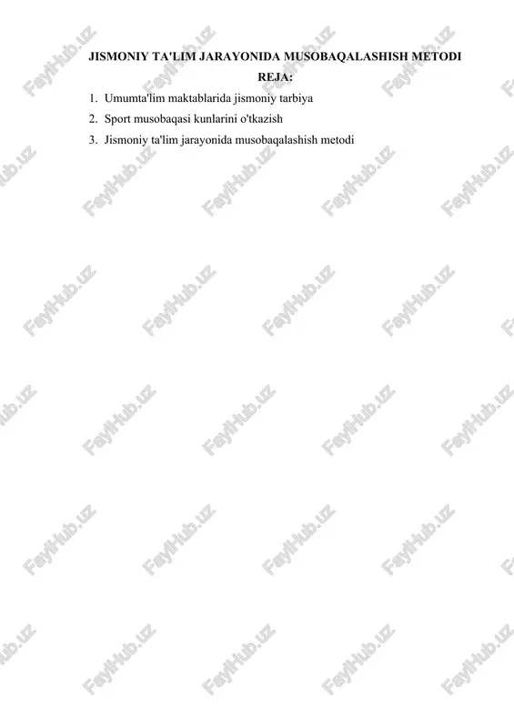 jismoniy ta'lim jarayonida musobaqalashish metodi — DOCX