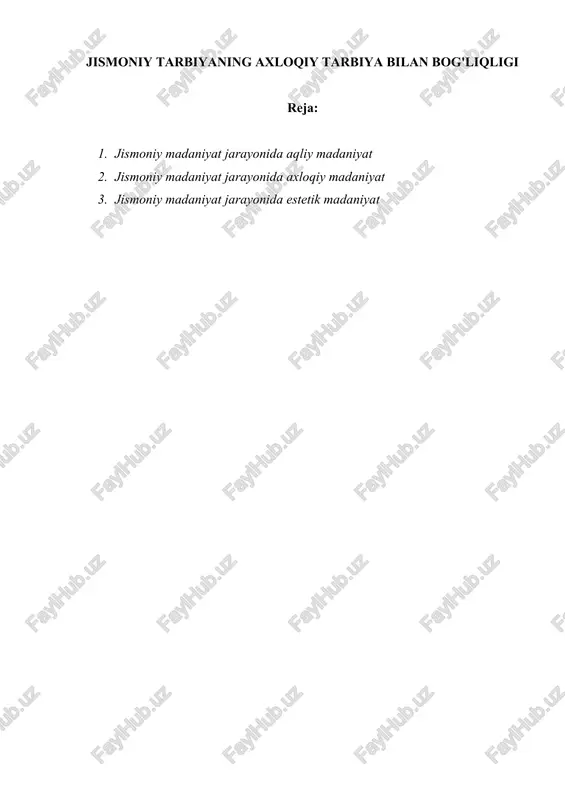 jismoniy tarbiyaning axloqiy tarbiya bilan bog'liqli — DOC
