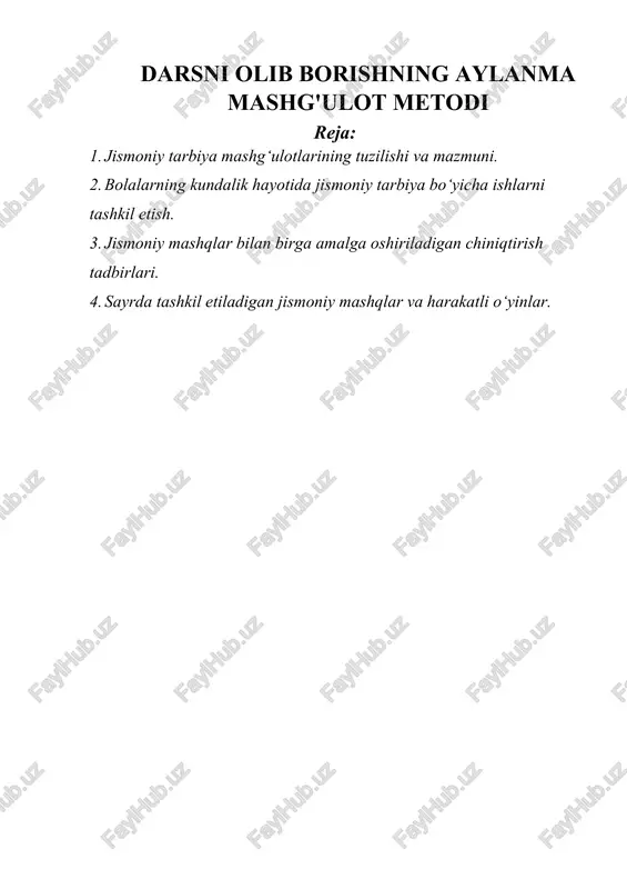 jismoniy tarbiya mashg'ulotlari — DOCX