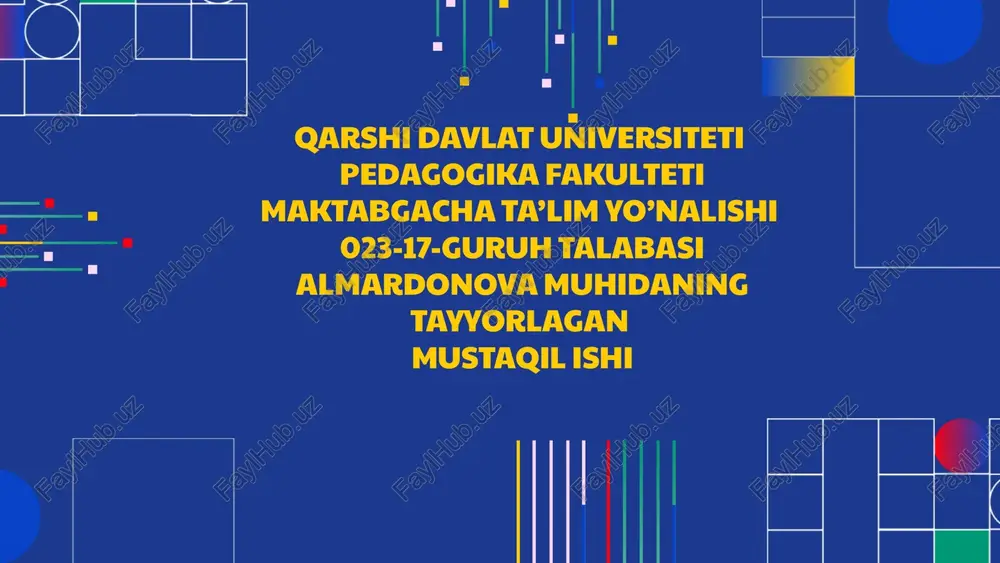 almardonova muhidaning tayyorlagan mustaqilishi — PPTX