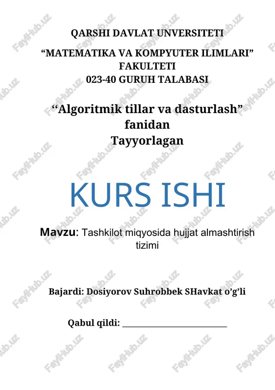 algoritmik tillar va dasturlash — DOCX