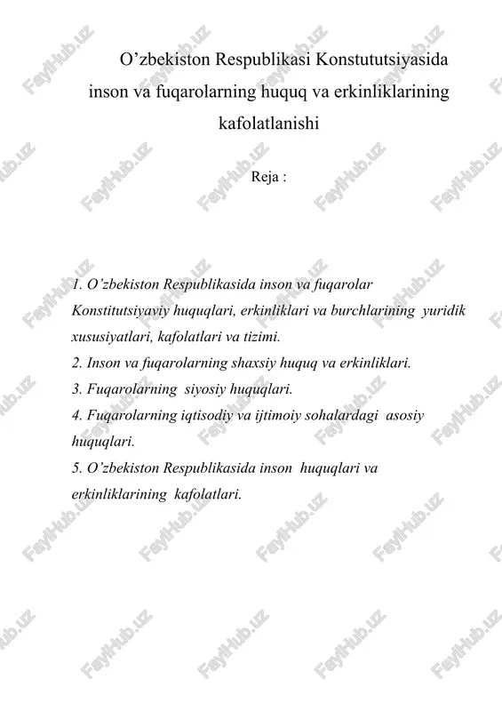 o’zbekiston respublikasi konstitutsiyasi — DOC