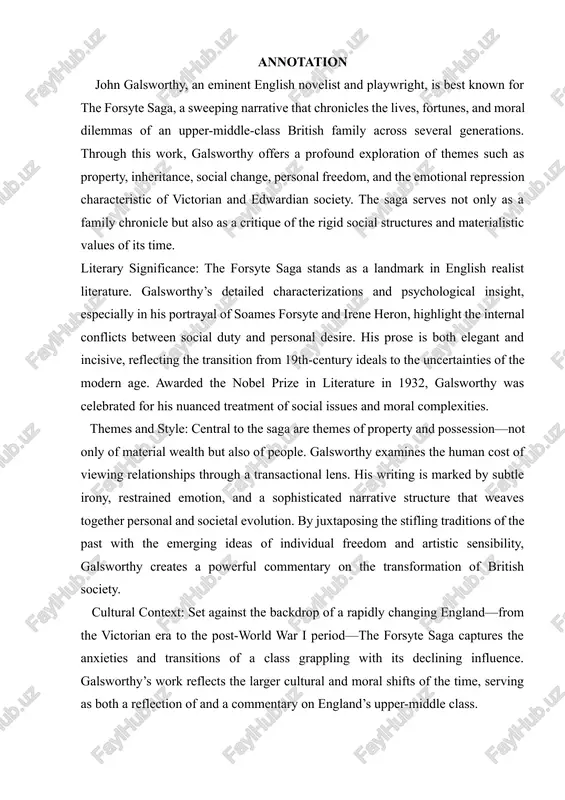the forsyte saga — DOCX