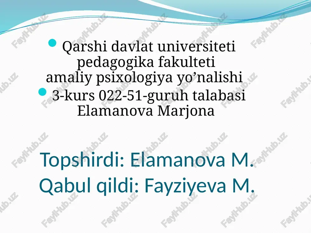 psixologik xizmatning yuzaga kelishi tarixi — PPTX