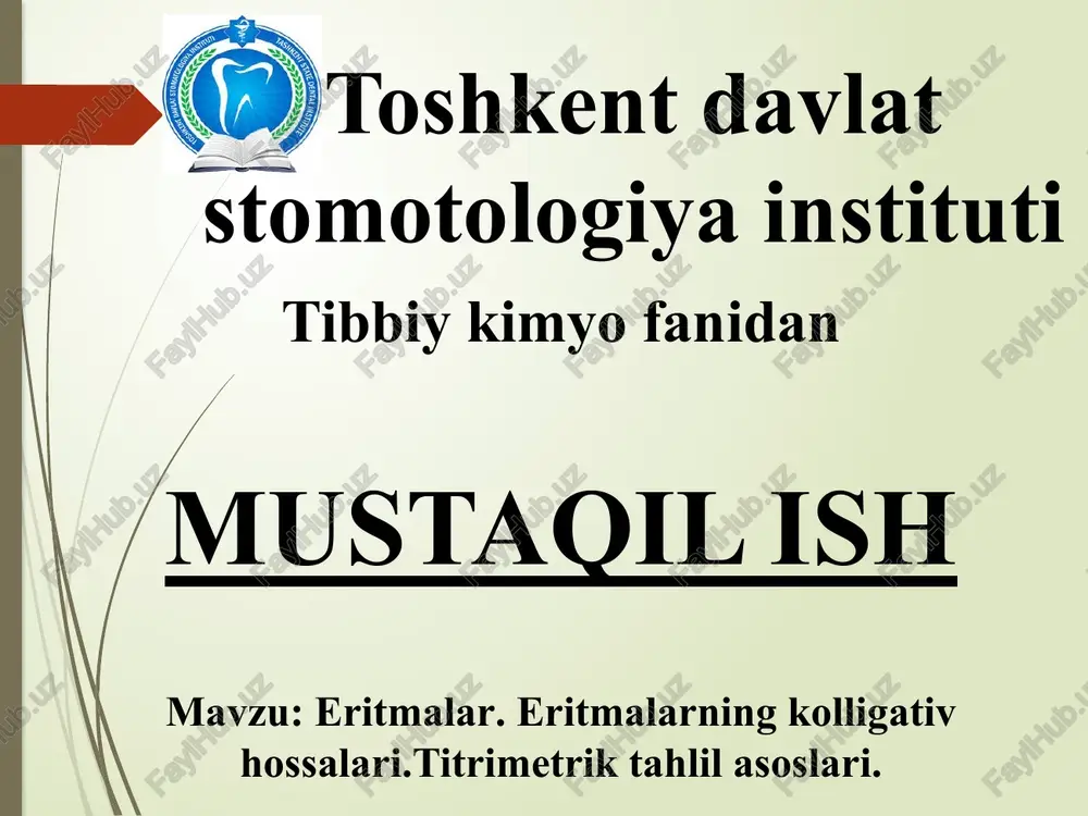 eritmalarga mustaqilish — PPTX