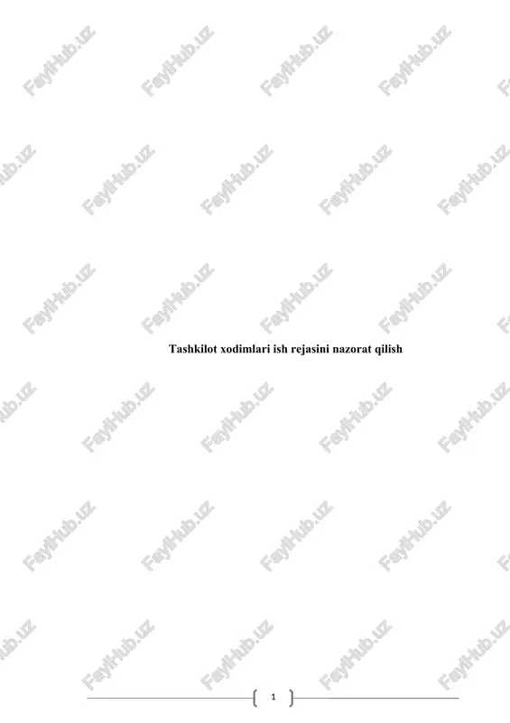 tashkilot xodimlari ish rejasini nazorat qilish — DOCX