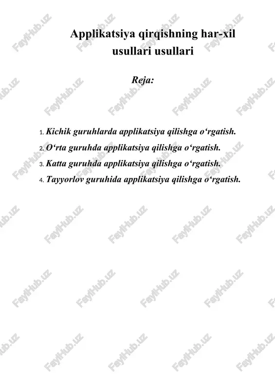 applikatsiya qirqishning har-xil usullari usullari — DOCX
