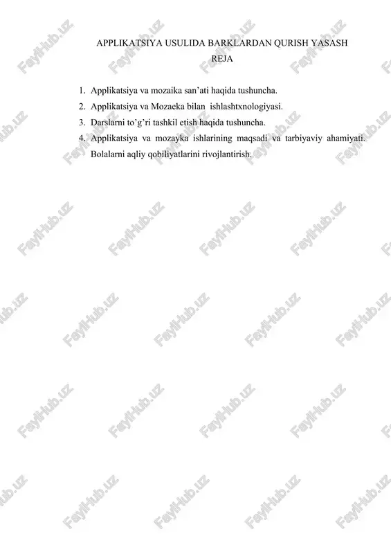 applikatsiya usulida barklardan qurish yasash — DOCX