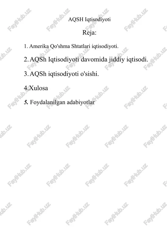 aqsh iqtisodiyoti — DOCX