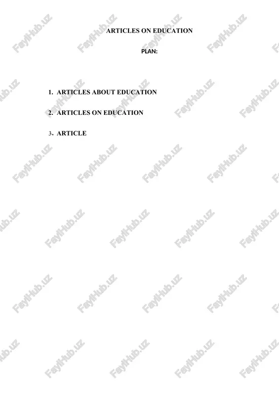 articles on education — DOCX