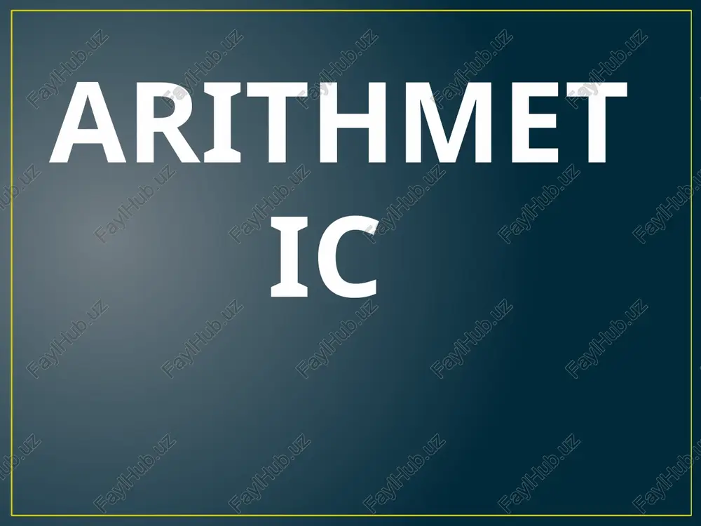 arithmetic — PPTX