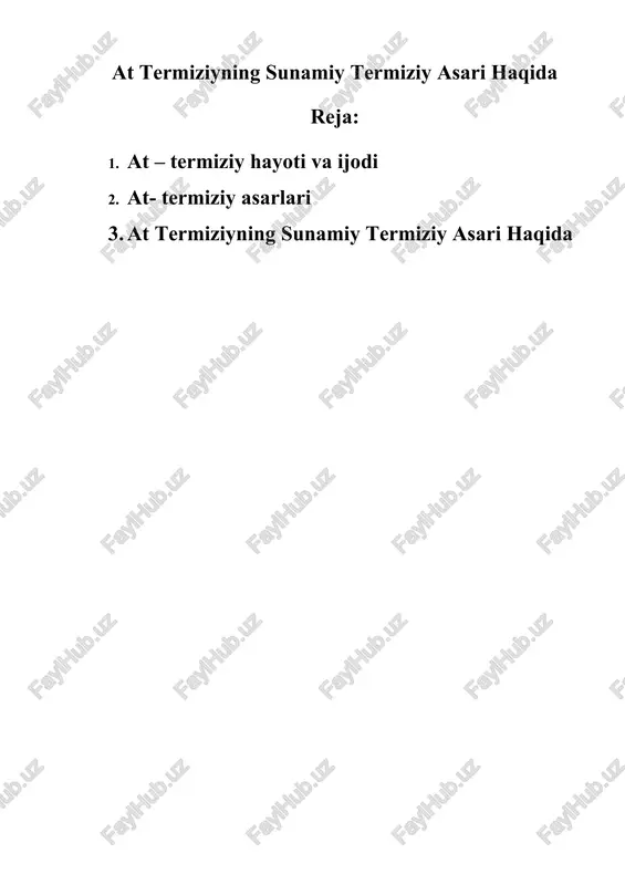 at termiziyning sunamiy termiziy asari haqida — DOCX