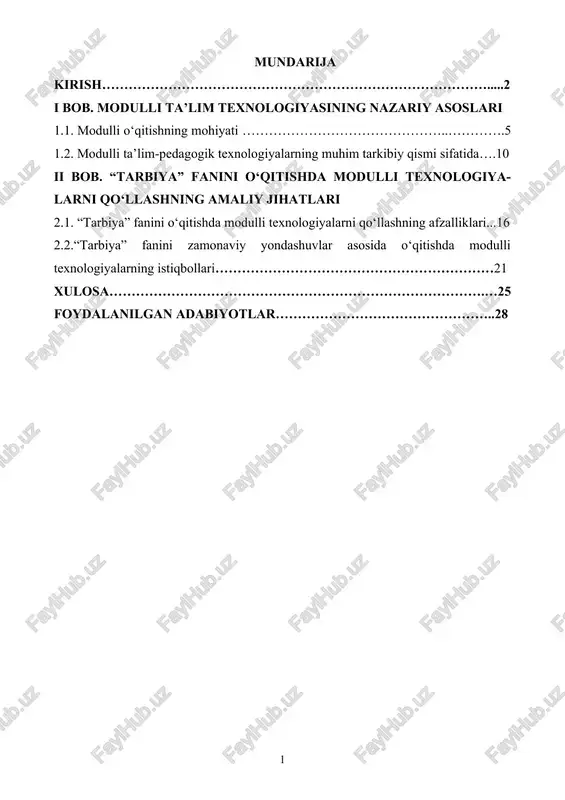 modulli ta’lim texnologiyasining nazariy asoslari — DOCX