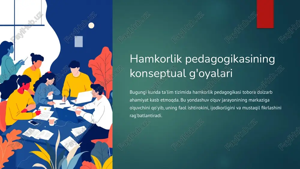 hamkorlik pedagogikasining konseptual g'oyalari — PPTX