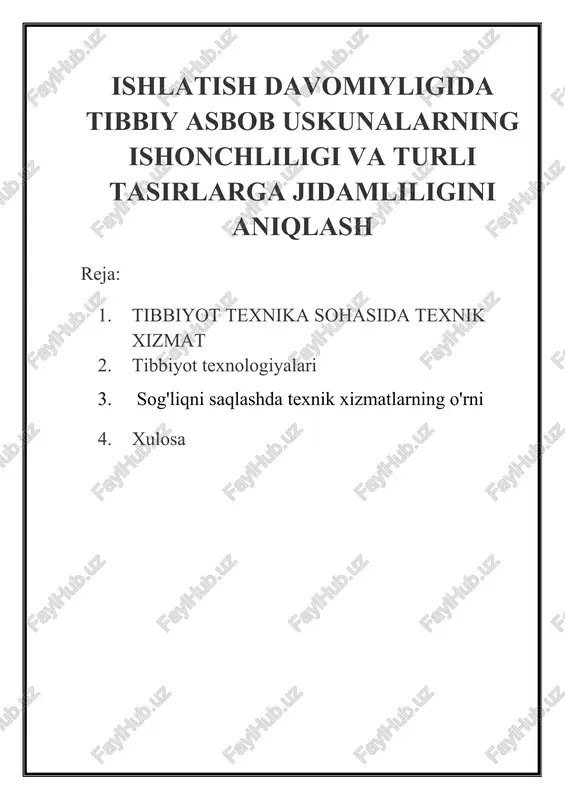 tibbiyot texnologiyalari — DOCX