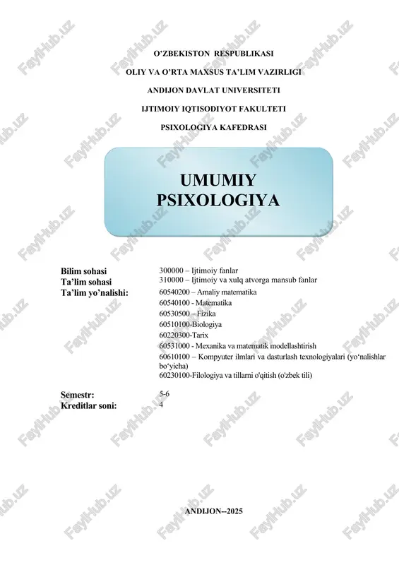 umumiy psixologiya — DOCX